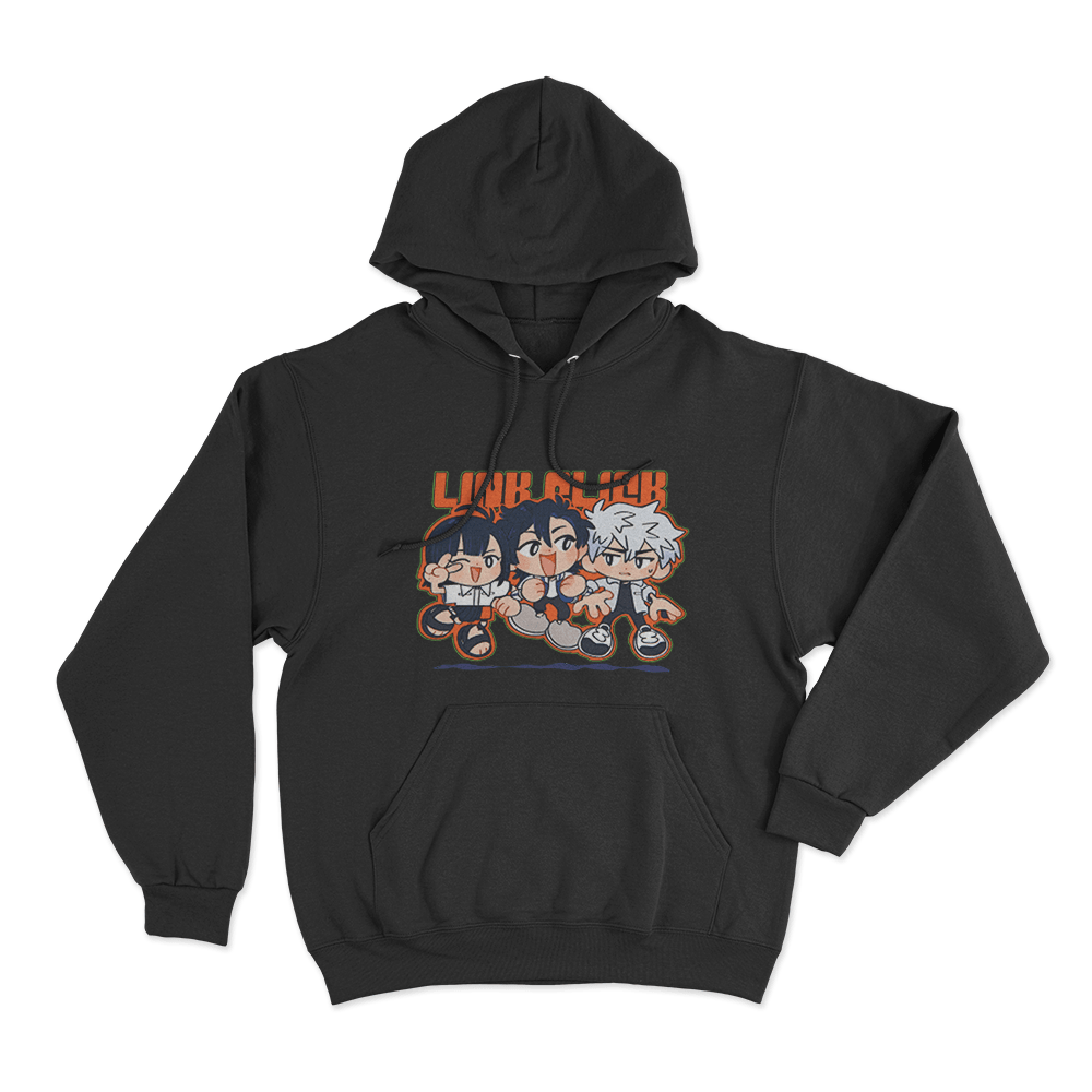 Link Click Chibi Crew Unisex Hoodie Black Link Click Chibi Crew Unisex Hoodie Black