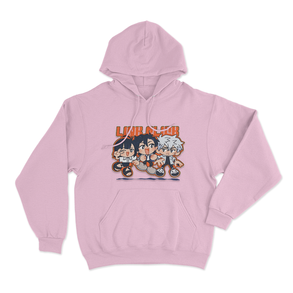 Link Click Chibi Crew Unisex Hoodie Pink Link Click Chibi Crew Unisex Hoodie Pink