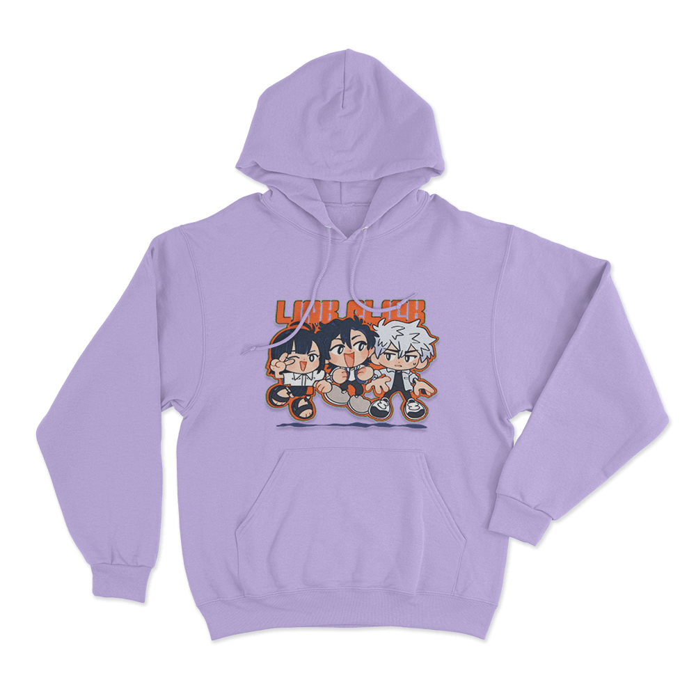 Link Click Chibi Crew Unisex Hoodie Purple Link Click Chibi Crew Unisex Hoodie Purple