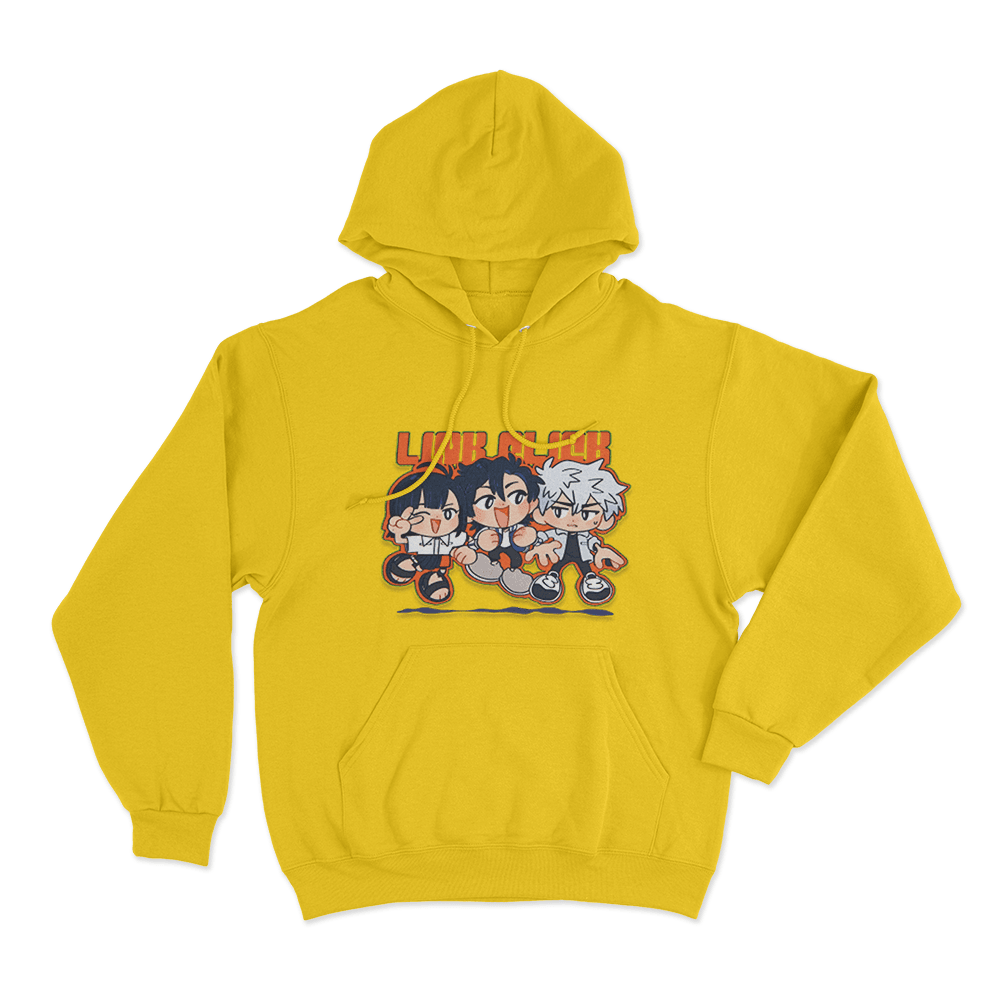Link Click Chibi Crew Unisex Hoodie Yellow Link Click Chibi Crew Unisex Hoodie Yellow