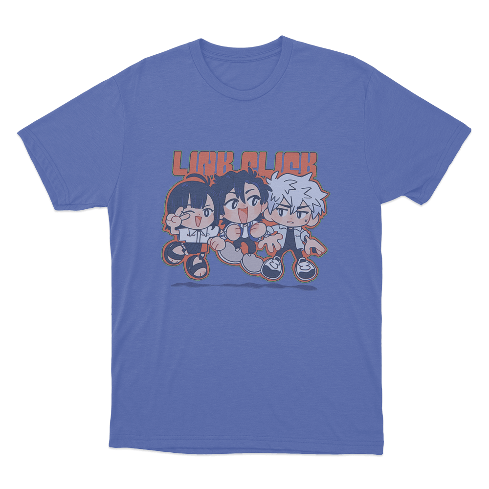 Link Click Chibi Crew Unisex T Shirt Blue Link Click Chibi Crew Unisex T Shirt Blue