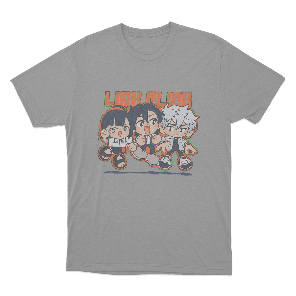 Link Click Chibi Crew Unisex T Shirt Grey Link Click Chibi Crew Unisex T Shirt Grey