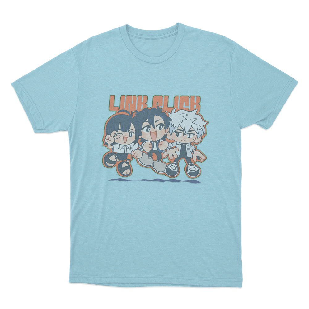 Link Click Chibi Crew Unisex T Shirt Sky Blue Link Click Chibi Crew Unisex T Shirt Sky Blue