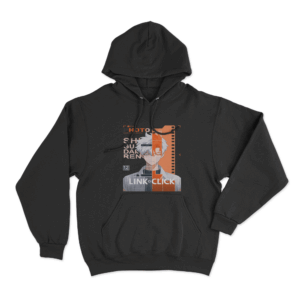 Link Click Split Portrait Unisex Hoodie Black
