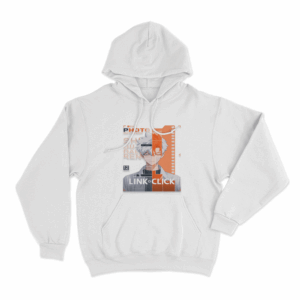 Link Click Split Portrait Unisex Hoodie White